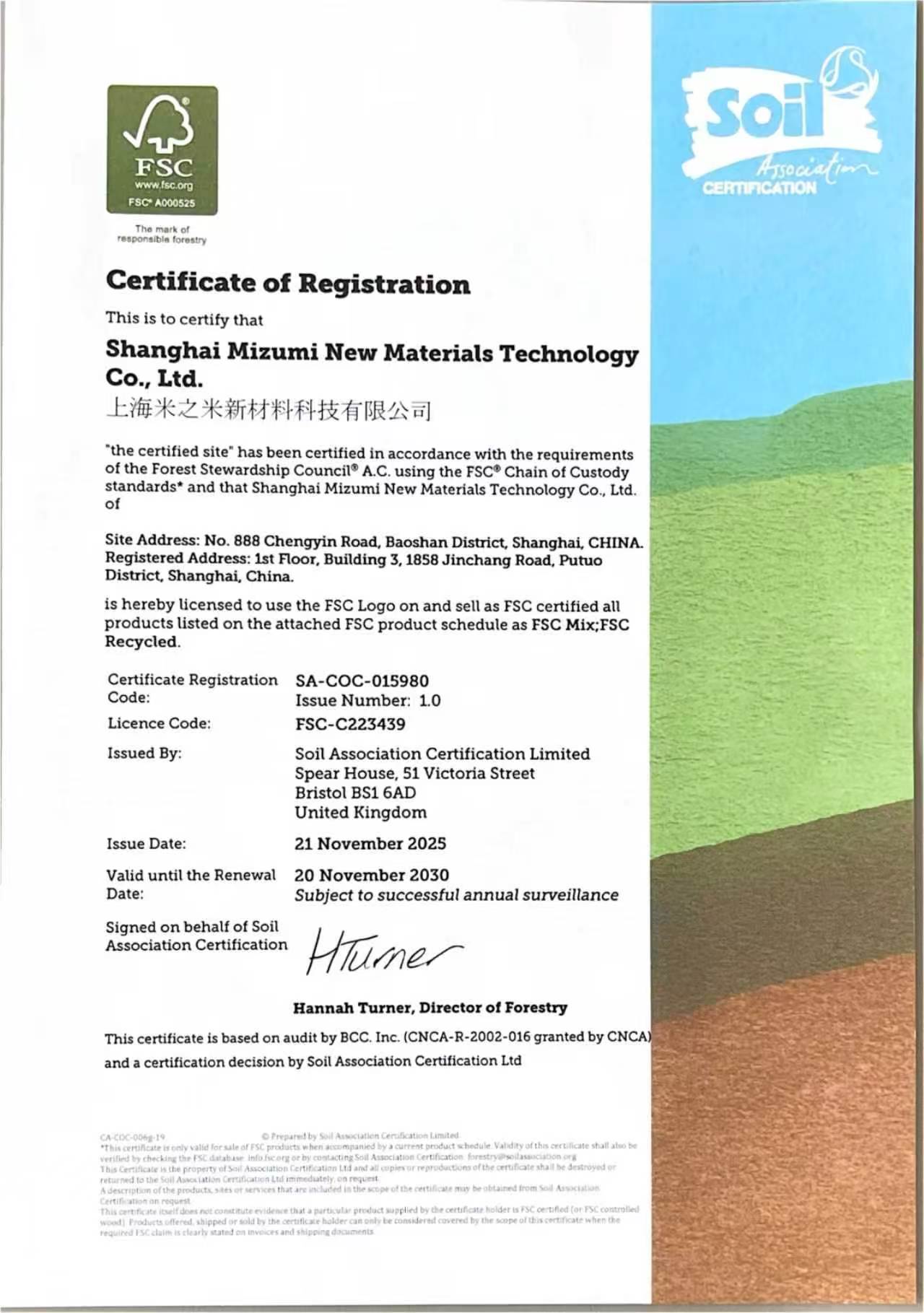 FSC Certificate
